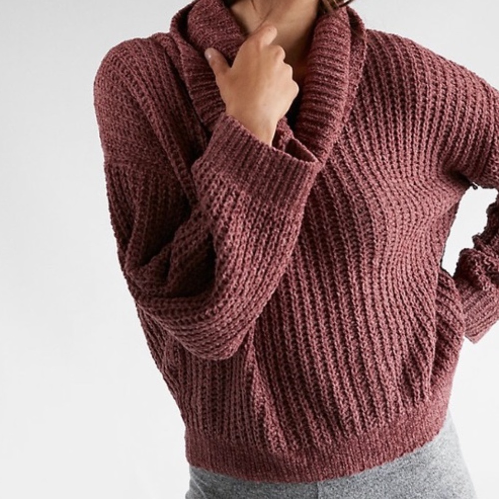 Express Chenille Cowl Neck Sweater